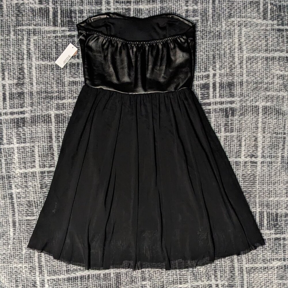 Little Black Dress w/ Faux Leather Bust - Picture 2 of 2